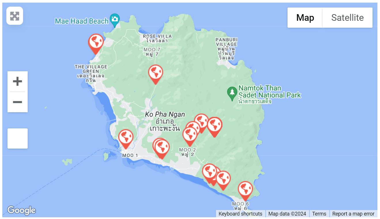 Koh Phangan Party Map Koh Phangan Party Map